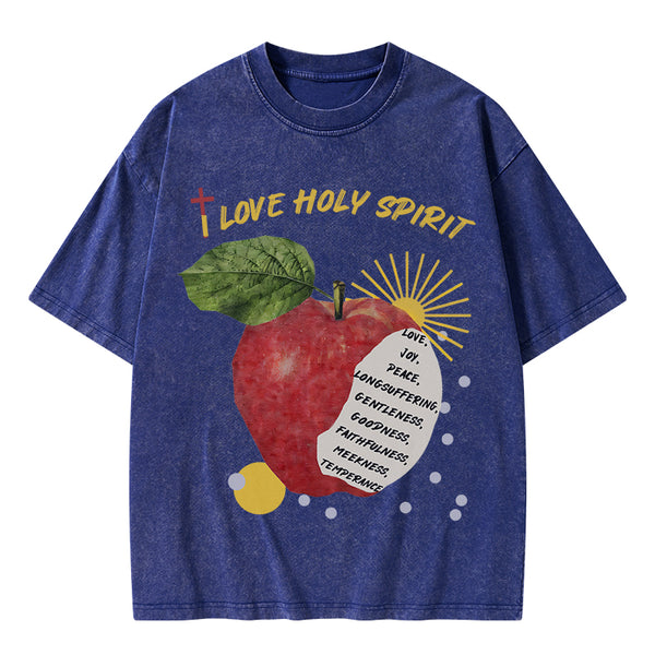 I Love Holy Spirits Christian Washed T-Shirt