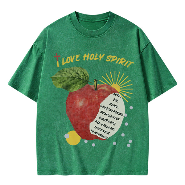 I Love Holy Spirits Christian Washed T-Shirt