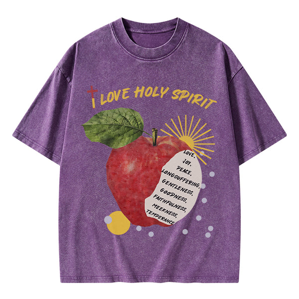 I Love Holy Spirits Christian Washed T-Shirt