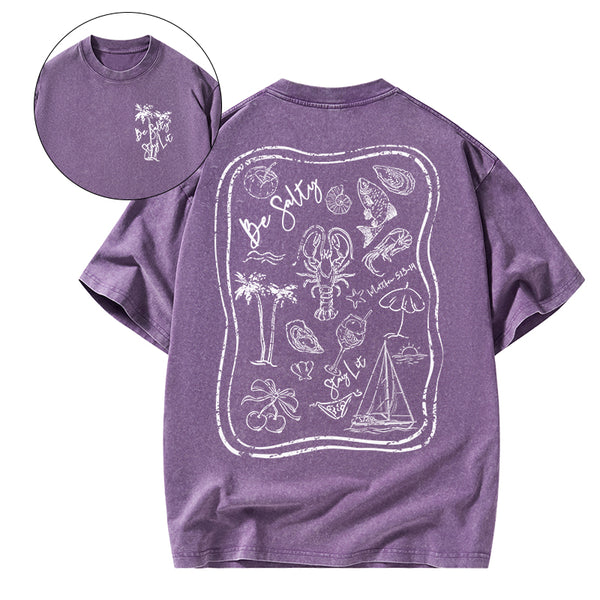 GC-WTS2340 Be Salty Stay Lit Christian Washed T-Shirt