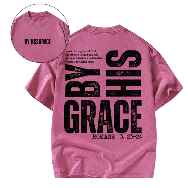 GC-WTS2341 By His Grace Christian Washed T-Shirt