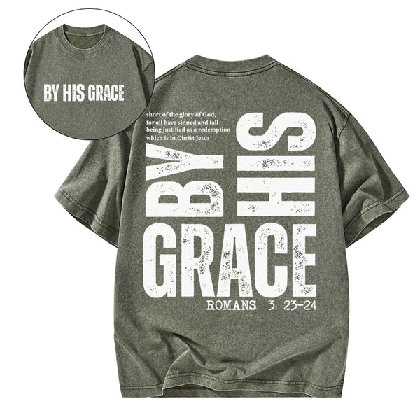 GC-WTS2341 By His Grace Christian Washed T-Shirt