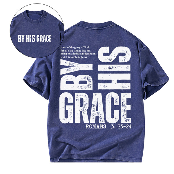 GC-WTS2341 By His Grace Christian Washed T-Shirt