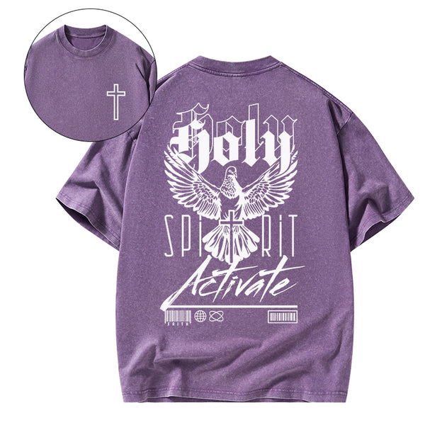 GC-WTS2346 Holy Spirit Activate Christian Washed T-Shirt