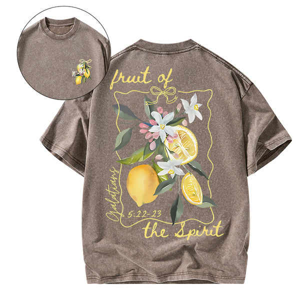 GC-WTS2352 Fruit Of The Spirit Christian Washed T-Shirt