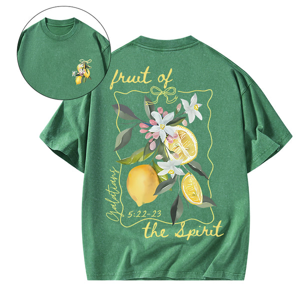 GC-WTS2352 Fruit Of The Spirit Christian Washed T-Shirt