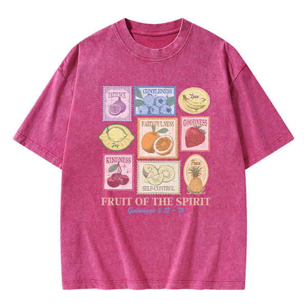 GC-WTS2353 Fruit Of The Spirit Christian Washed T-Shirt
