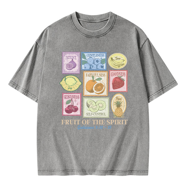 GC-WTS2353 Fruit Of The Spirit Christian Washed T-Shirt