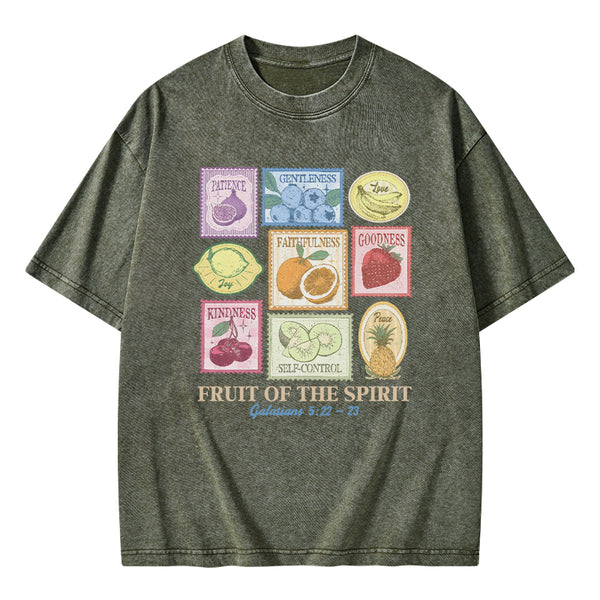 GC-WTS2353 Fruit Of The Spirit Christian Washed T-Shirt