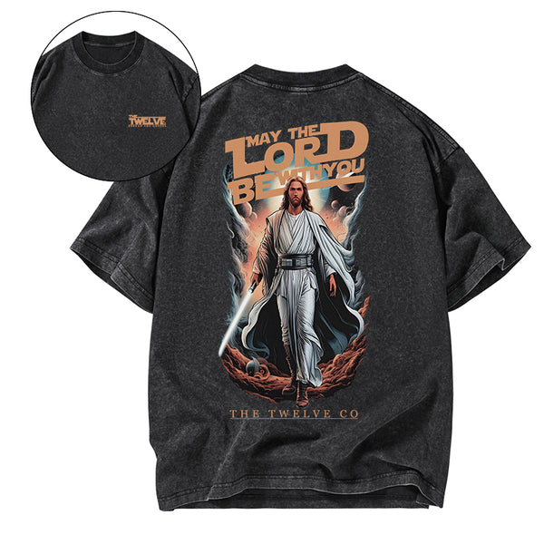 GC-WTS24072403 May The Lord Be With You Christian Washed T-Shirt
