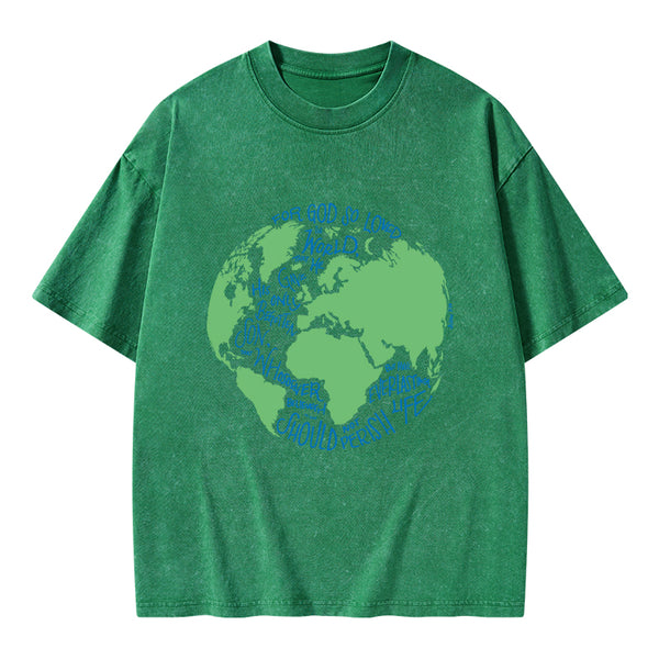 For God So Loved The World Christian Washed T-Shirt