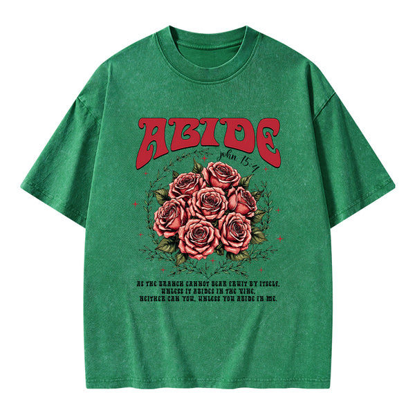 Abide In Me And I In You Chrisitian Washed T-Shirt