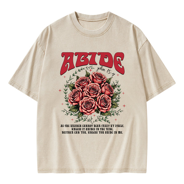 Abide In Me And I In You Chrisitian Washed T-Shirt