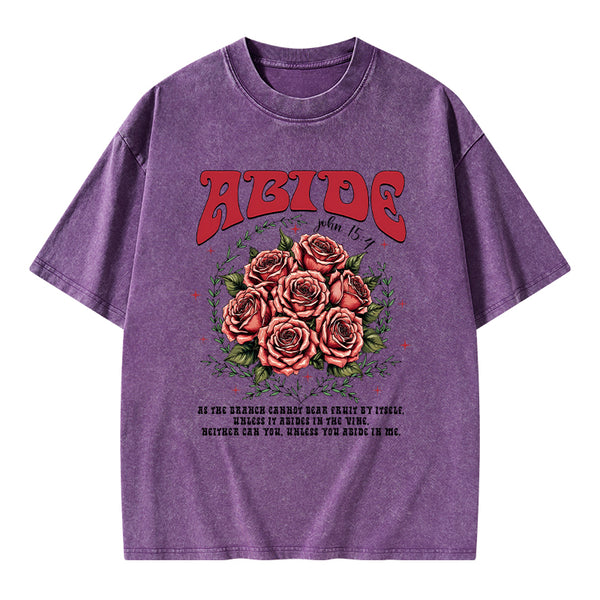 Abide In Me And I In You Chrisitian Washed T-Shirt