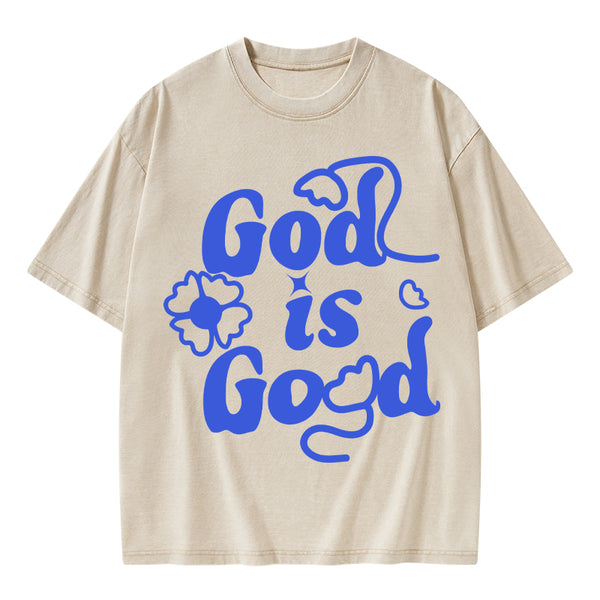 God Is Good Cute Christian Washed T-Shirt