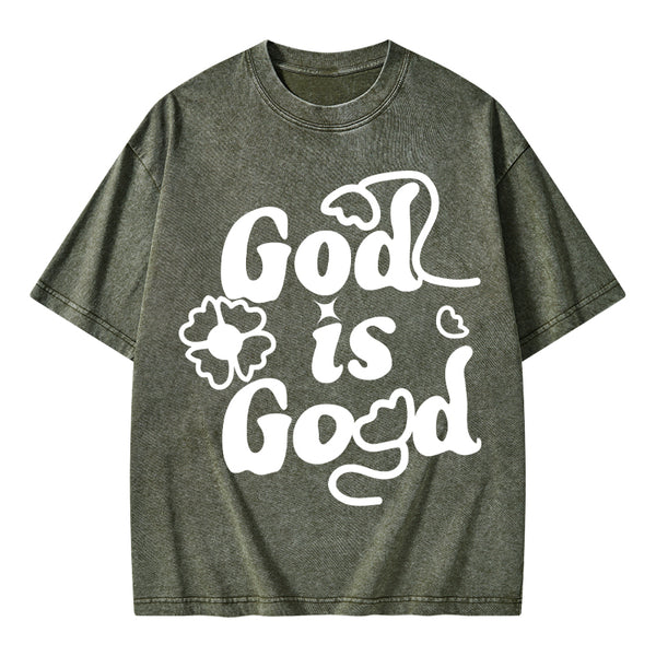 God Is Good Cute Christian Washed T-Shirt