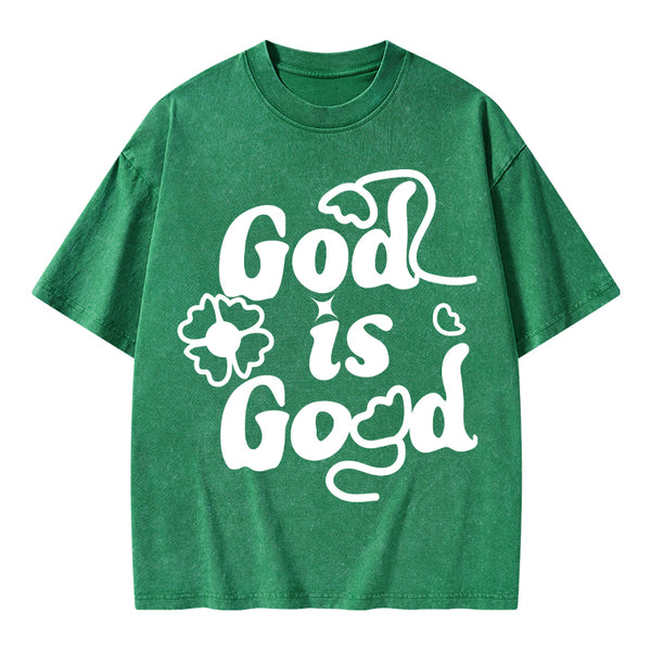 God Is Good Cute Christian Washed T-Shirt