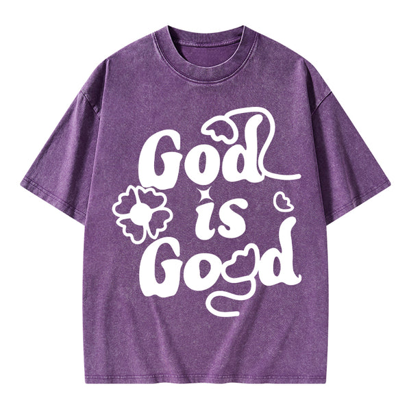 God Is Good Cute Christian Washed T-Shirt