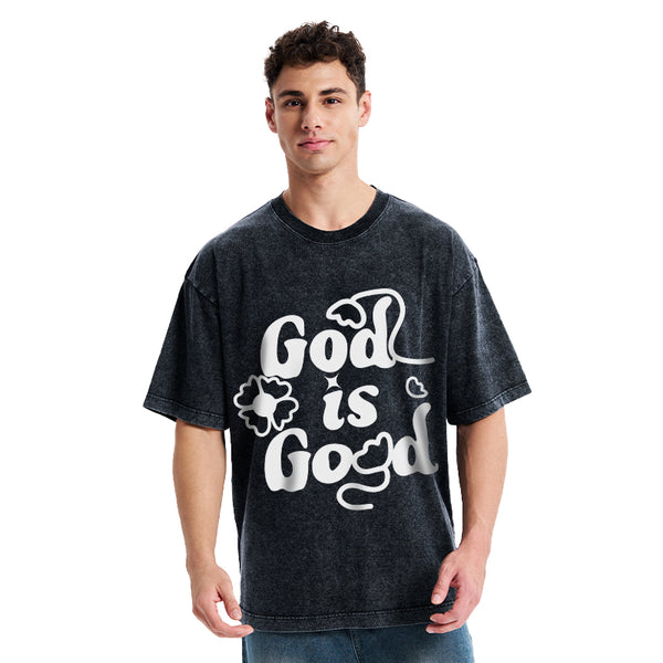 God Is Good Cute Christian Washed T-Shirt