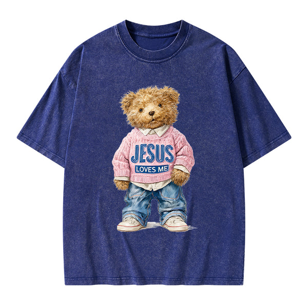 Jesus Loves Me Christian Washed T-Shirt