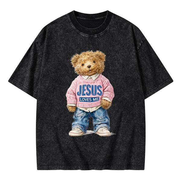 Jesus Loves Me Christian Washed T-Shirt
