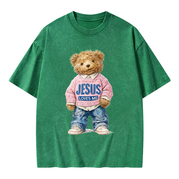 Jesus Loves Me Christian Washed T-Shirt