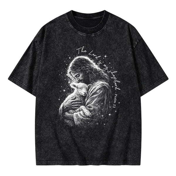 The Lord Is My SHepherd Christian Washed T-Shirt