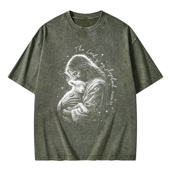 The Lord Is My SHepherd Christian Washed T-Shirt