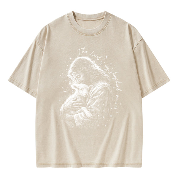 The Lord Is My SHepherd Christian Washed T-Shirt