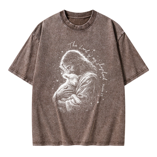 The Lord Is My SHepherd Christian Washed T-Shirt