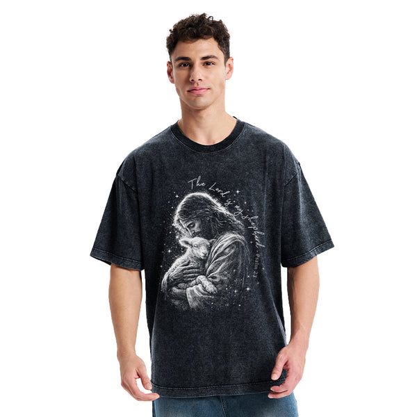 The Lord Is My SHepherd Christian Washed T-Shirt