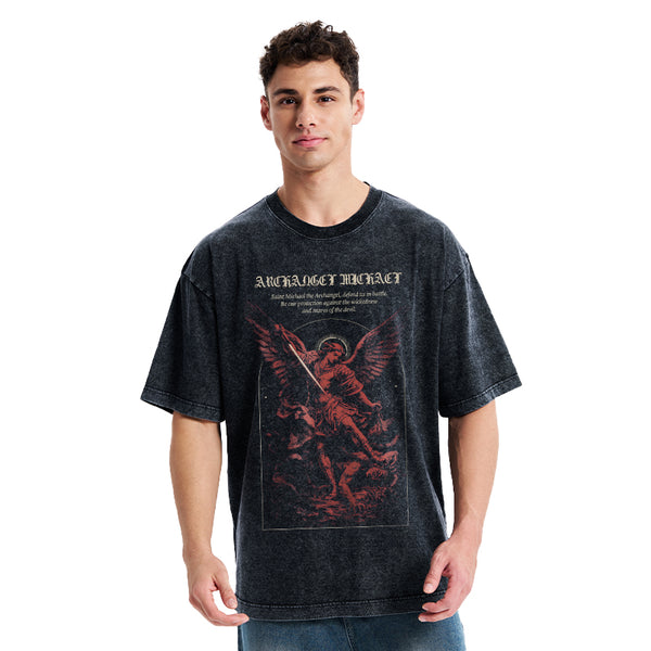 Archangel Michael Christian Washed T-Shirt