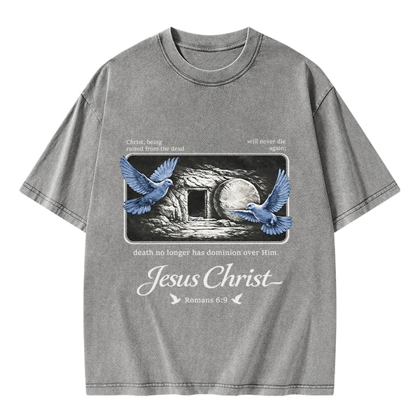 Christ Being Raised From The Dead Christian Washed T-Shirt