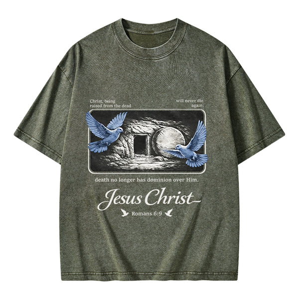 Christ Being Raised From The Dead Christian Washed T-Shirt