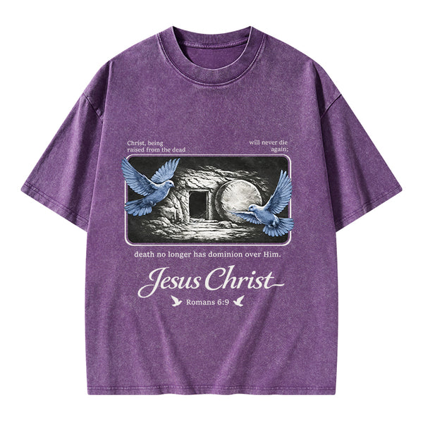 Christ Being Raised From The Dead Christian Washed T-Shirt