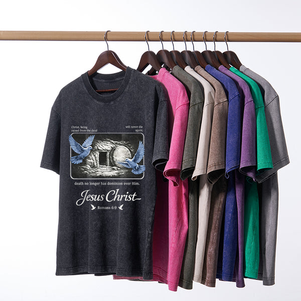 Christ Being Raised From The Dead Christian Washed T-Shirt