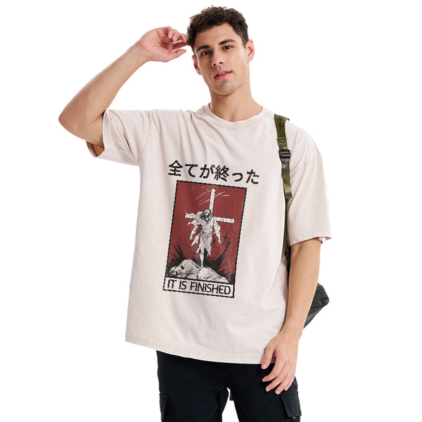 GC-WTSA0042 It Is Finished Christian Washed T-Shirt