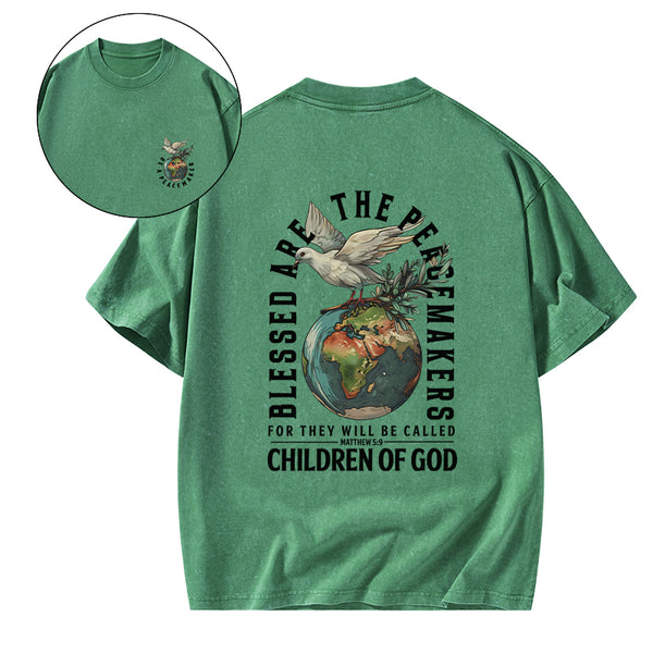 Blessed Are The Peacemakers Christian Washed T-Shirt