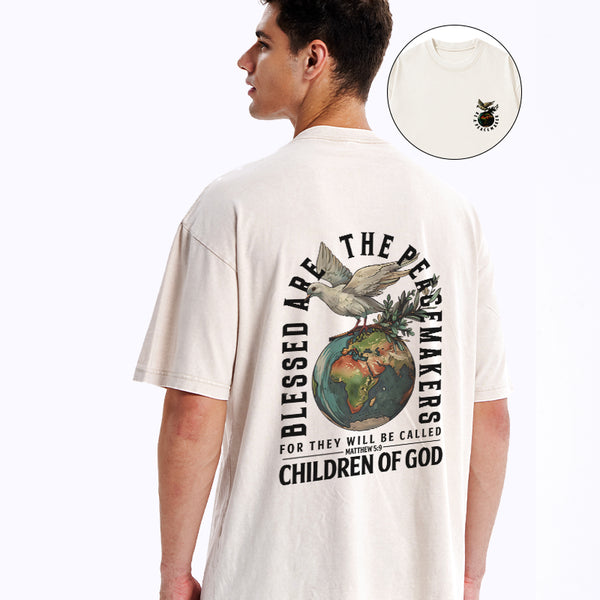 Blessed Are The Peacemakers Christian Washed T-Shirt