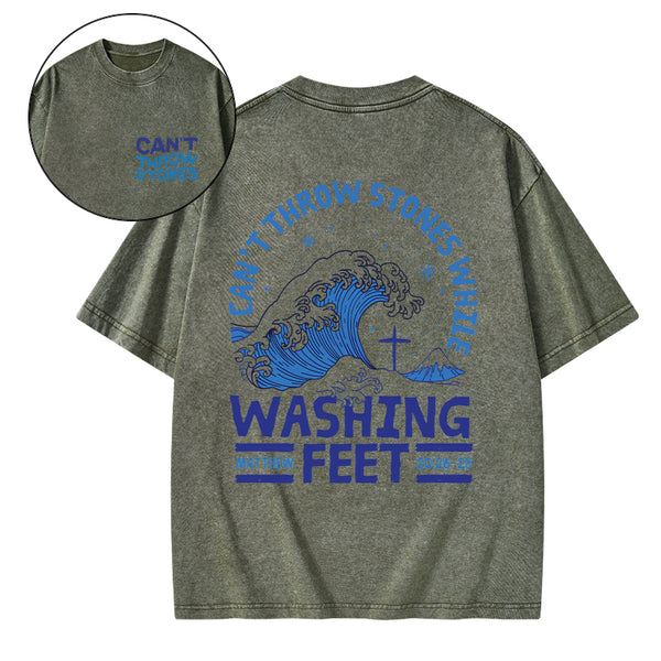 Can't Throw Stones Christian Washed T-Shirt