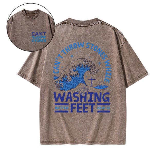 Can't Throw Stones Christian Washed T-Shirt