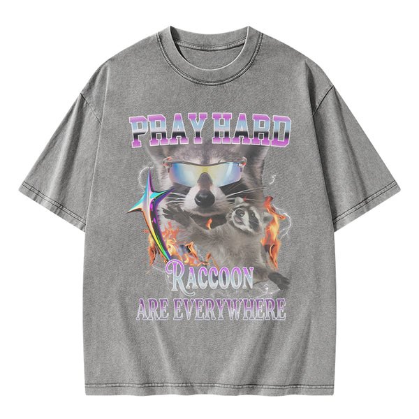 GC-WTSA0168 Pray Hand Chirstian Washed T-Shirt