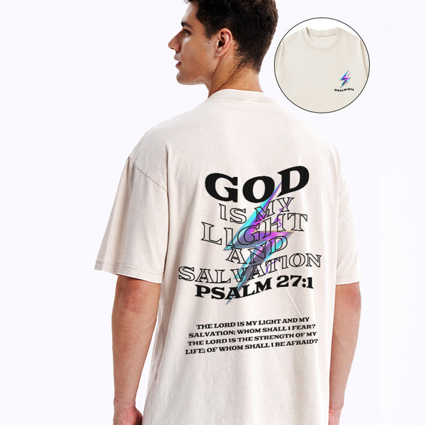 GC-WTSA0196 God Is My Light Chirstian Washed T-Shirt