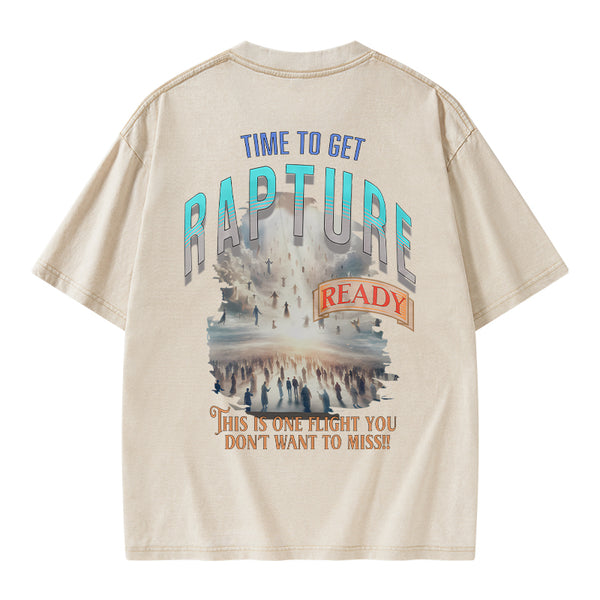 GC-WTSA0320 Time To Get Rapture Chirstian Washed T-Shirt