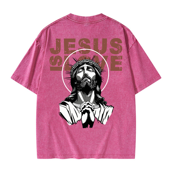 GC-WTSA0342 Jesus Is Alive Chirstian Washed T-Shirt