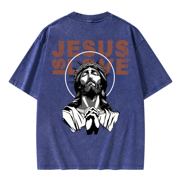 GC-WTSA0342 Jesus Is Alive Chirstian Washed T-Shirt