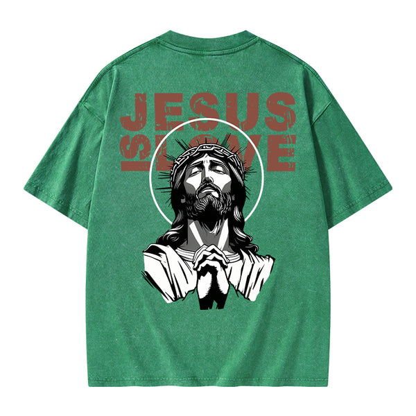 GC-WTSA0342 Jesus Is Alive Chirstian Washed T-Shirt