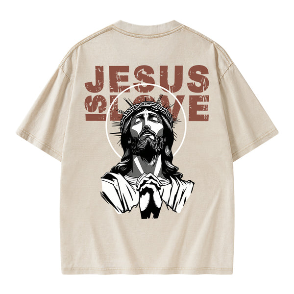 GC-WTSA0342 Jesus Is Alive Chirstian Washed T-Shirt