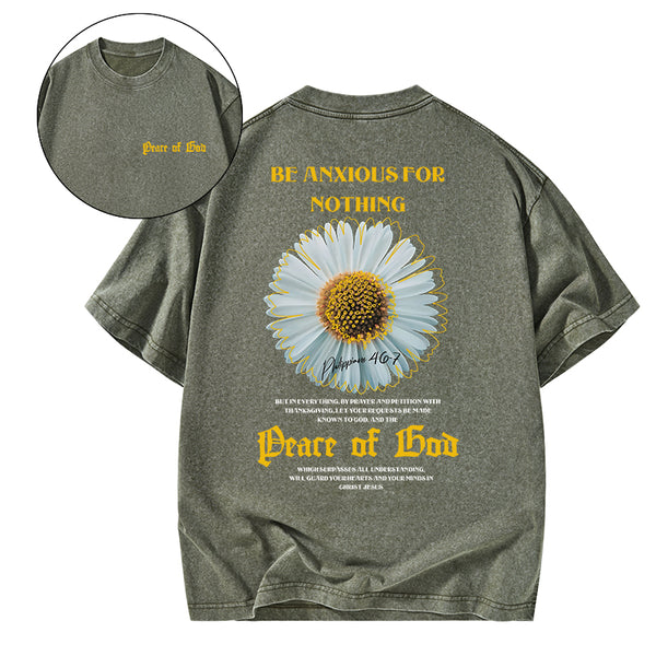 GC-WTSA0355 Be Anxious For Nothing Christian Washed T-Shirt