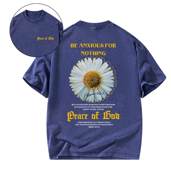 GC-WTSA0355 Be Anxious For Nothing Christian Washed T-Shirt